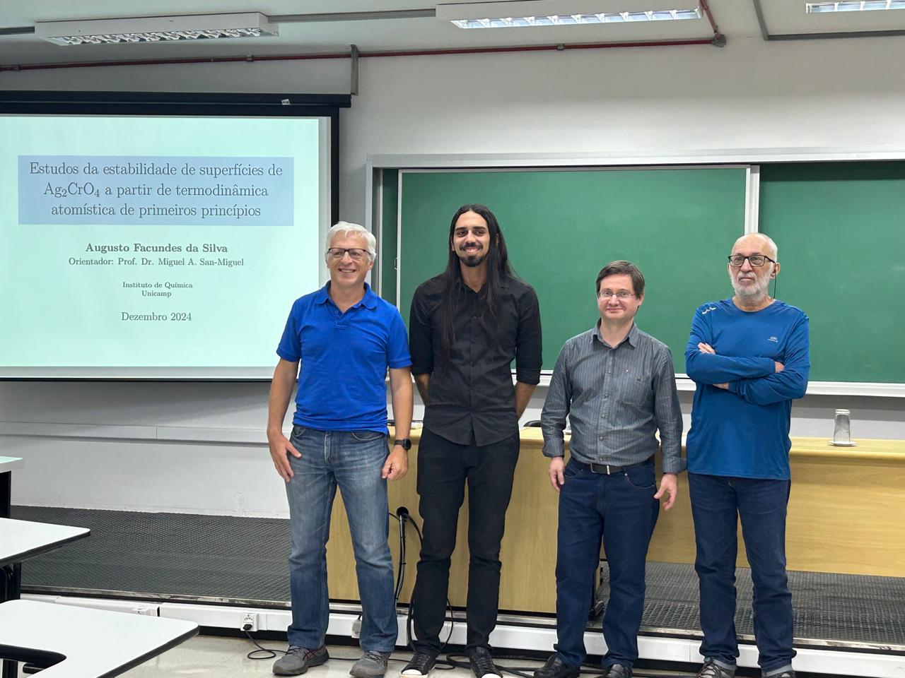 Photo from Augusto's master's thesis defense—a stressful and somewhat nerve-wracking day for him